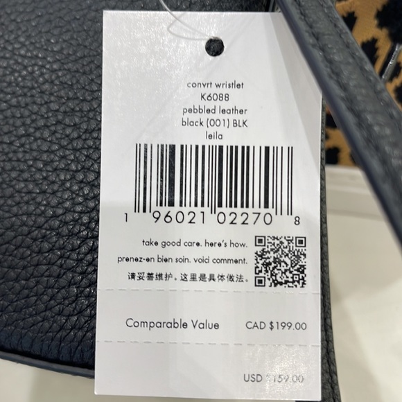 Kate Spade Leila Pebble Leather Convertible Wristlet Wallet Clutch Black - Picture 7 of 16